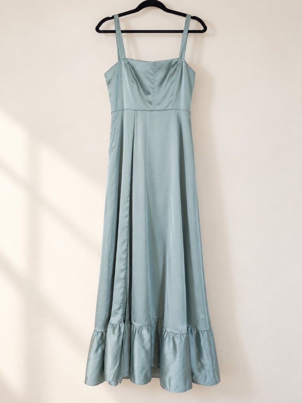 NWT Show Me Your Mumu Clarissa Corset Maxi Dress Silver Sage Satin M